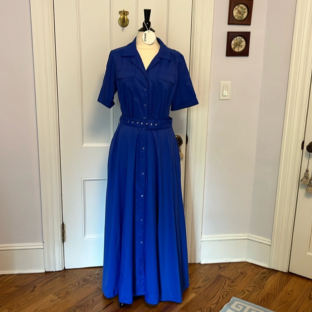 STAUD MILLIE MAXI GOWN LAPIS sz 10 altered EUC